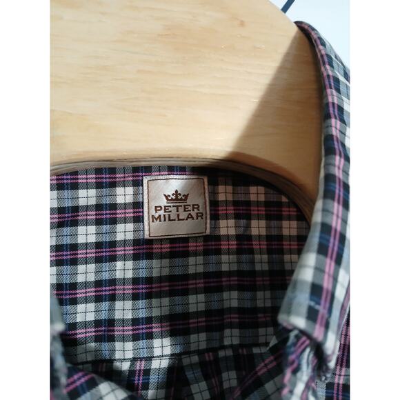 Mens Peter Millar Plaid Button Front Size  Medium - Picture 3 of 5